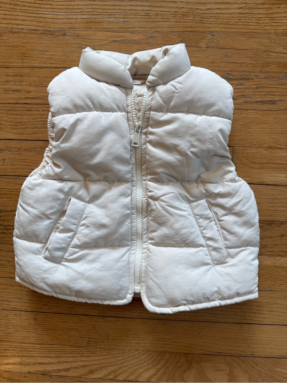 Zara Kids Cream Puffer Quilted Vest